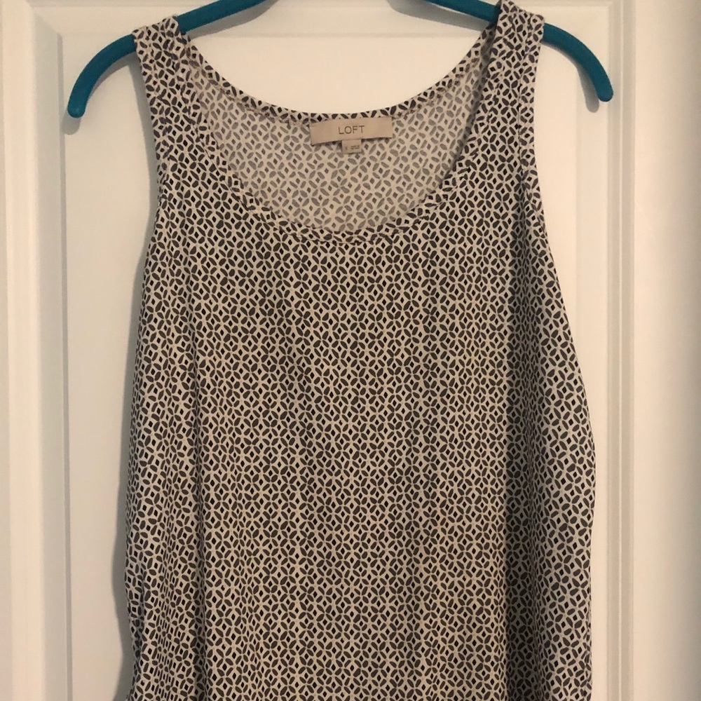 Loft Patterned Tank - white/gray/black